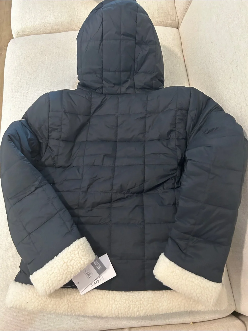 LONDON FOG Girls Heavyweight Sherpa jacket, Black, Large 14-16, NWT